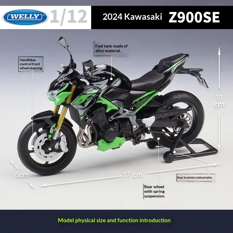 Welly 1:12 2024 Kawasaki Z900 SE Simulated Alloy Diecast Heavy