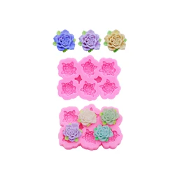 peony flower DIY resin phone case Clay mold 3D peony flower Resin Accessories Silicone Molds flower Chocolate  Fudge Cake Mold