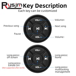 New Motorcycle Bike Wireless Media Buttons Remote Controller Car Steering Wheel Control Button Music For Android Phone Tablet