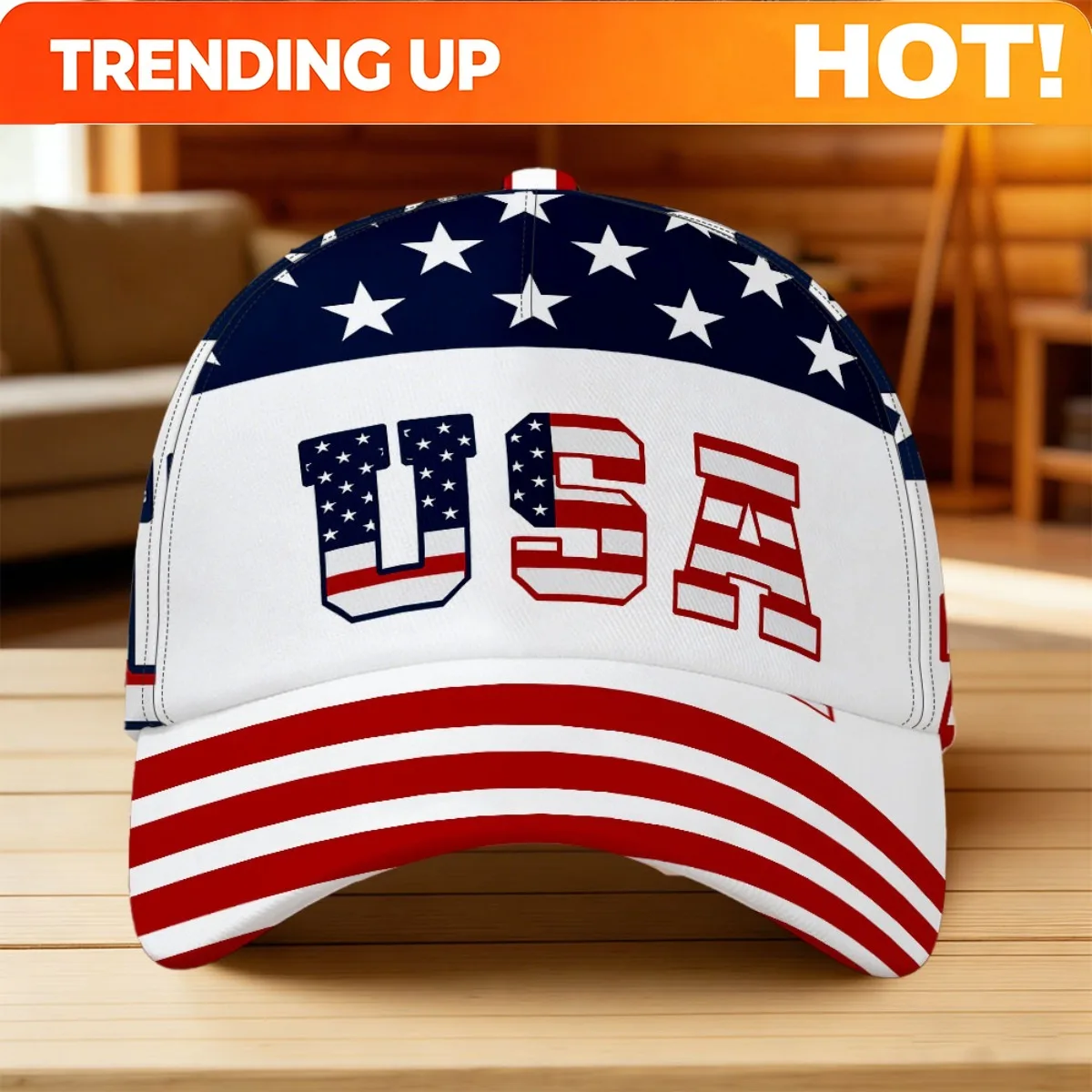 1pc Snapback Cap/American Flag Typography/Comfortable Adjustable Fit/Casual Streetwear Sports/Great Gift for Friendships