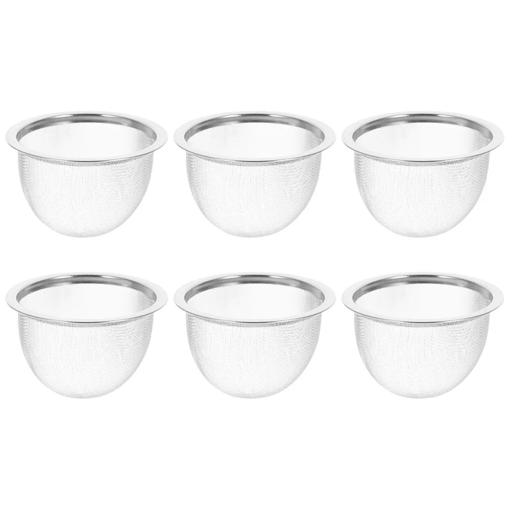 

6pcs Stainless Steel Tea Infuser Large Mesh Strainer For Loose Leaf Tea Heat Resistant Reusable Kettle Insert Steeping