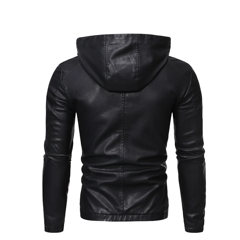 TRAF Autumn And Winter Fashion Foreign Trade With Cashmere Men\'s Stand Collar Jacket Casual Stand Collar Leather Windproof Youth