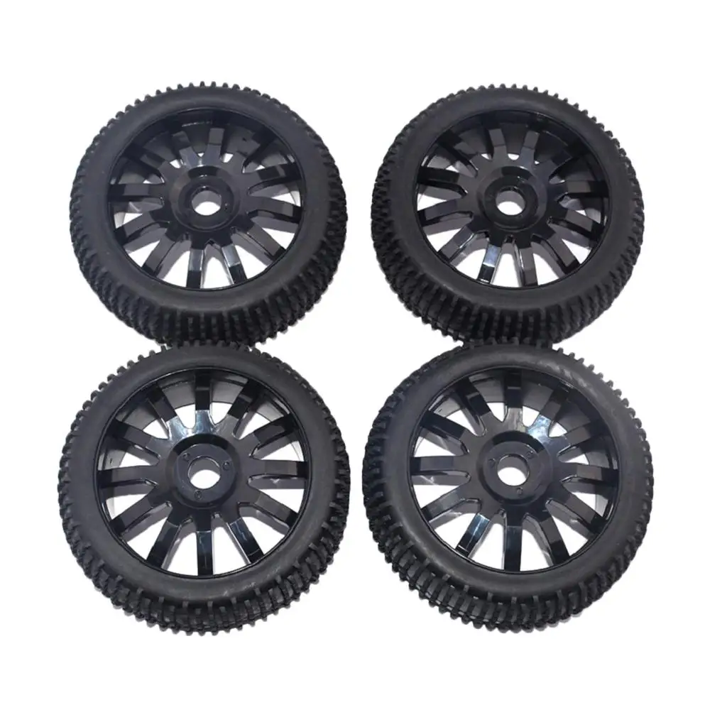 1/8 Rubber Tires & Wheel Rim 17mm Hex Fits HSP HPI RC Car Accessories