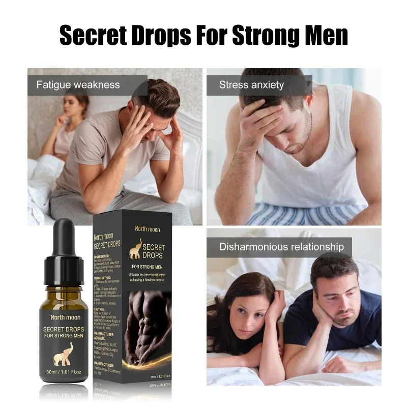 30ml Male Liquid Drops Man Happily Drop Strong Secret Drops for Improve Energy Erections Delay Ejaculation Easy to Use