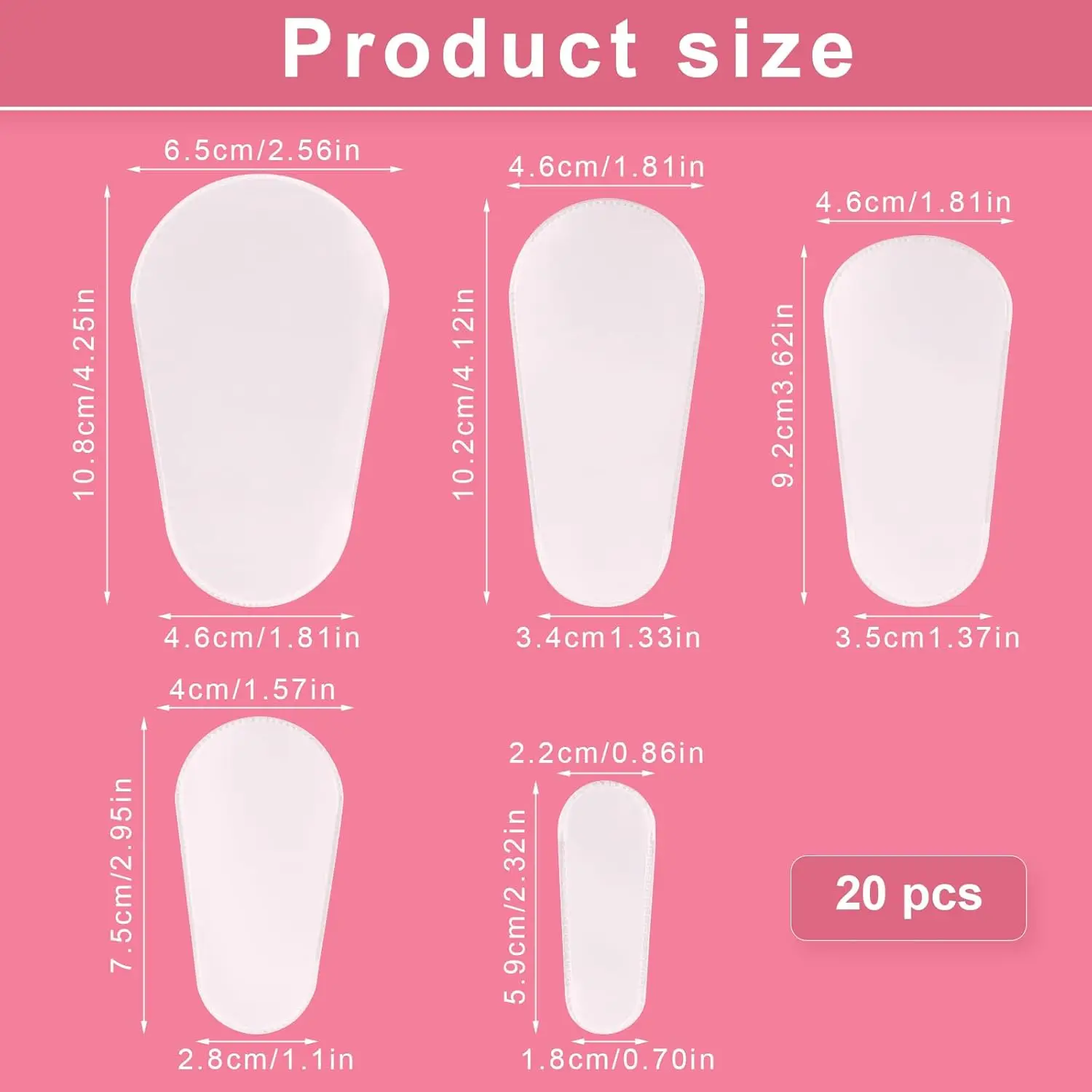 20PCS Clear Makeup Brush Covers - 5 Sizes Dustproof & Waterproof Protective Sleeves for Travel & Storage (Universal Fit)