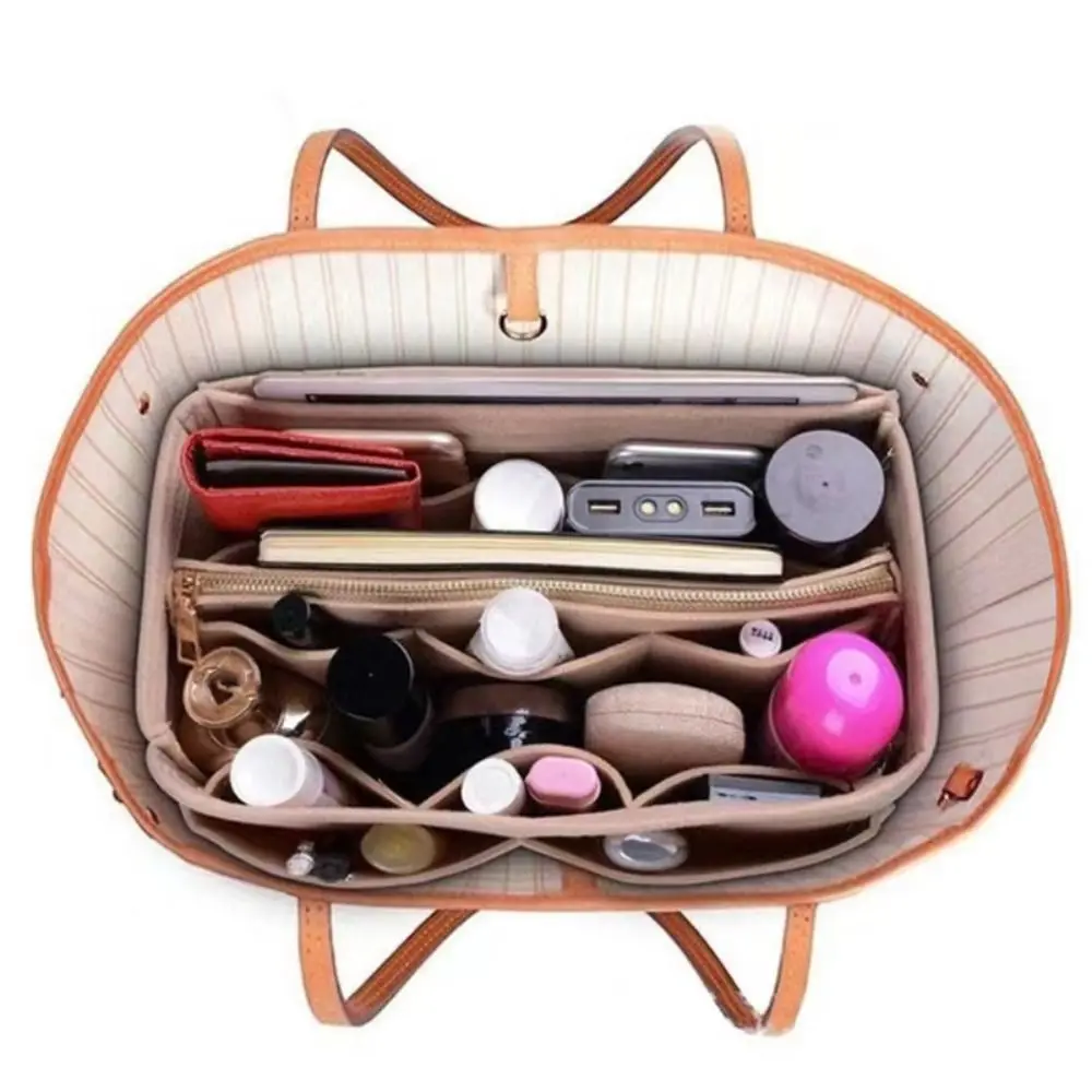 

Lightweight Handbag Insert Felt Storage Bags Storage Pouch Cosmetic Organizer Solid Color Toiletry Container Bag Insert