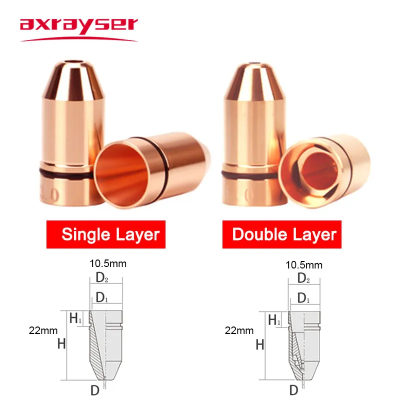 

Laser Nozzle CINCINNATI Lasermech Raytools Head Parts With Nut Base Shape Single Double Layer 1.2 1.5 Pure Copper