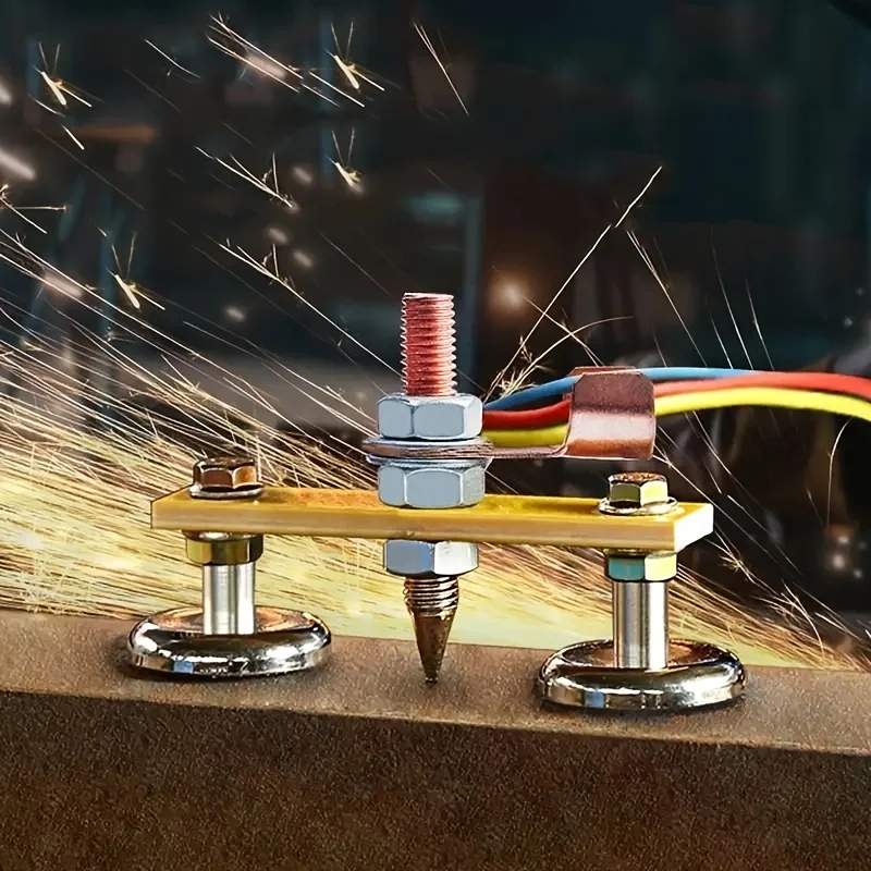 1pc Magnetic Welding Bracket Magnetic Head Welding Machine Grounding Clamp Car Body Locator for Stable Welding Operations