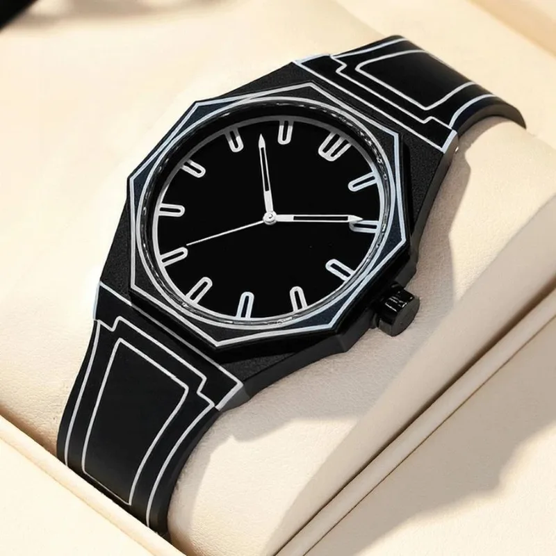 

Classic Anime Lines Men Watches Casual Sports Silicone Watch Strap Quartz Watches For Man Woman Clock Gift Relogio Masculino