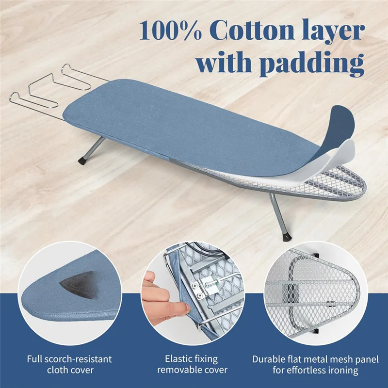 

AB66-Small Ironing Board Tabletop Mini Folding Iron Board Portable Travel Ironing Table