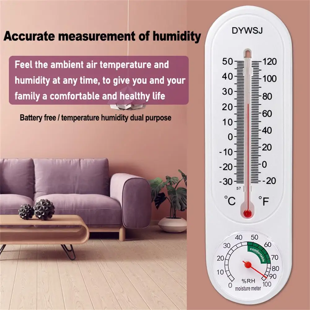 Indoor Temperature Humidity Meter Wall-mounted Pointer Humidity Meter Thermometer For Household Greenhouse