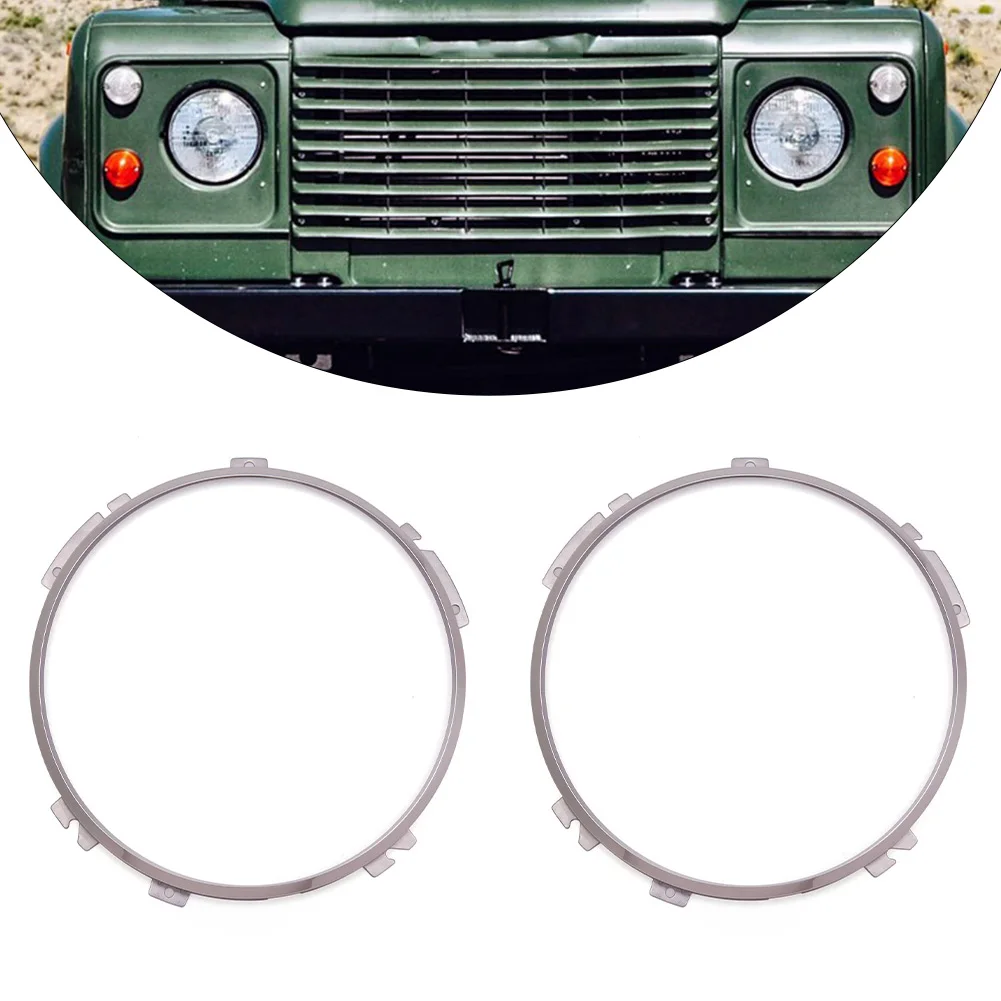 1Pair 7inch Alloy Chrome Headlamp Retaining Bezel For Land Rovers Series 2 2A 3 Models PRC7992 STC1485 Car Lights Accessories