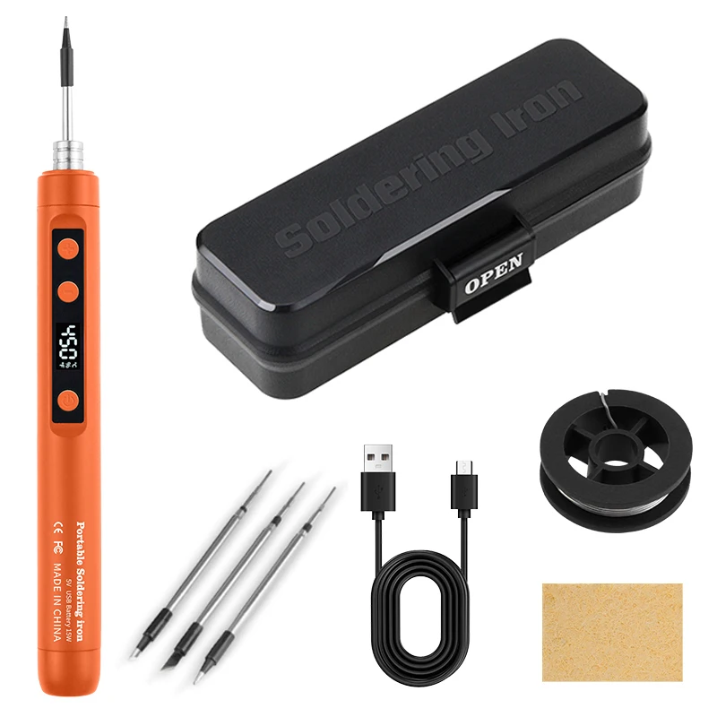 USB-soldeerbout mini kleine soldeerboutset draagbare huishoudelijke type-C-interface 800mAh-batterij Verstelbare temperatuur