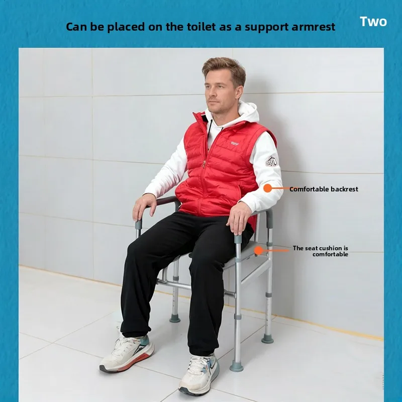 Bedside Toilet for Elderly, Portable Raised Toilet Seat & Mobile Urinal, Adjustable Commode Chair for Bedroom and Home Use