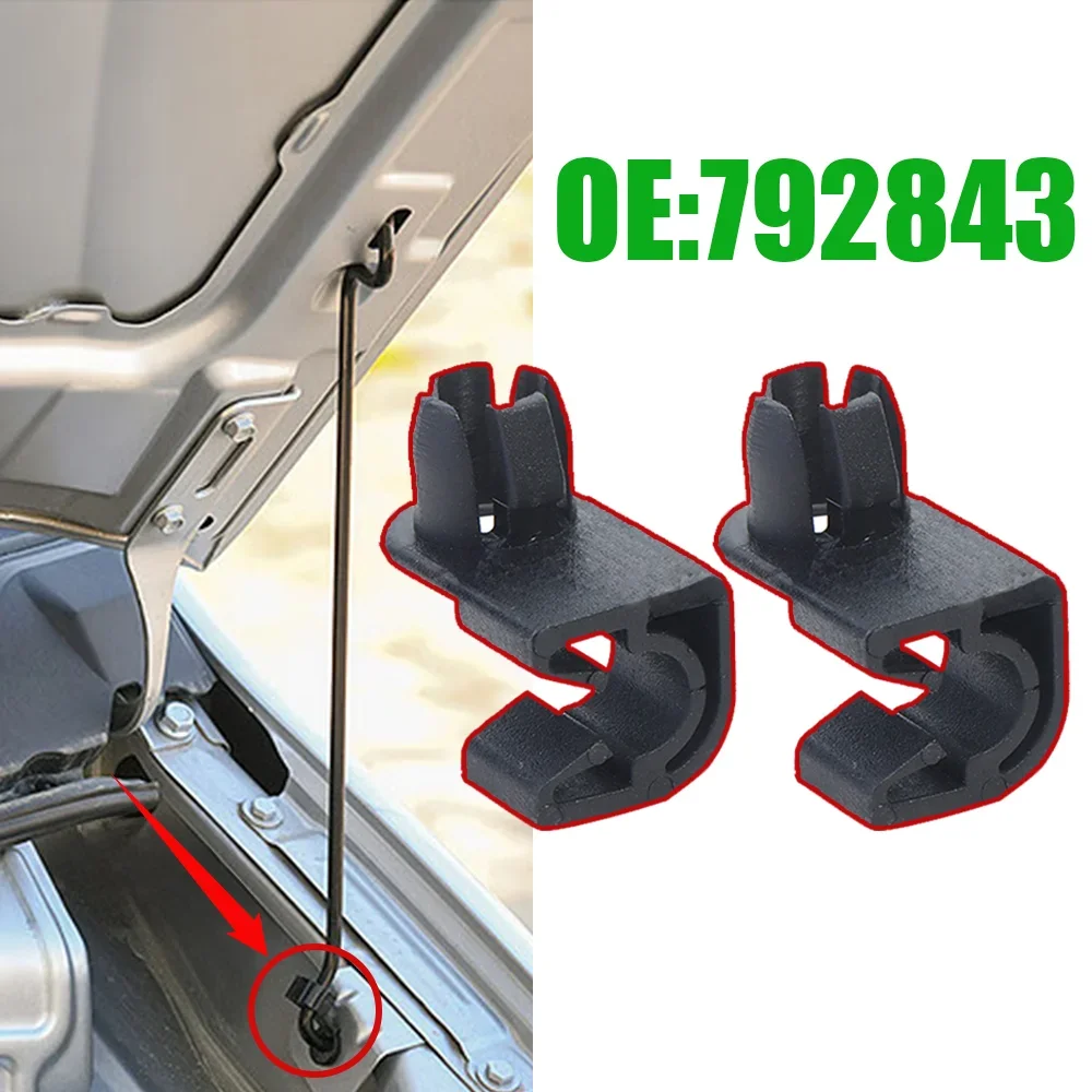 2Pcs For Citroen C3 C4 2002 2003 2004 2005 2006 2007 - 2021 792843 New Auto Hood Bonnet Prod Rod Support Stay Clips Rivet