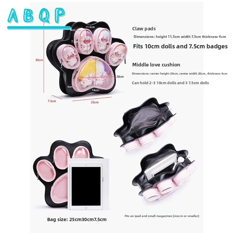 Mochila creativa 2025, nuevo patrón de garra de gato, bolso de mano para chica, bolso de viaje versátil de gran capacidad, bolso escolar cruzado