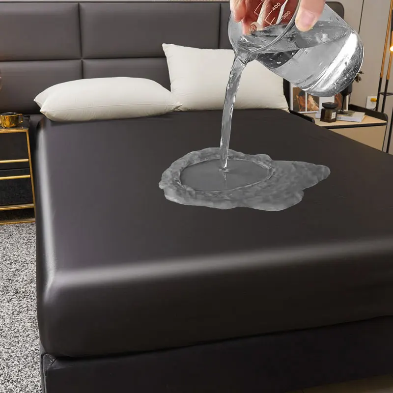 

100% водонепроницаемая защита для матраса премиум-класса, дышащий наматрасник, чехол для кровати из ткани с охлаждающим воздухом, глубокий карман