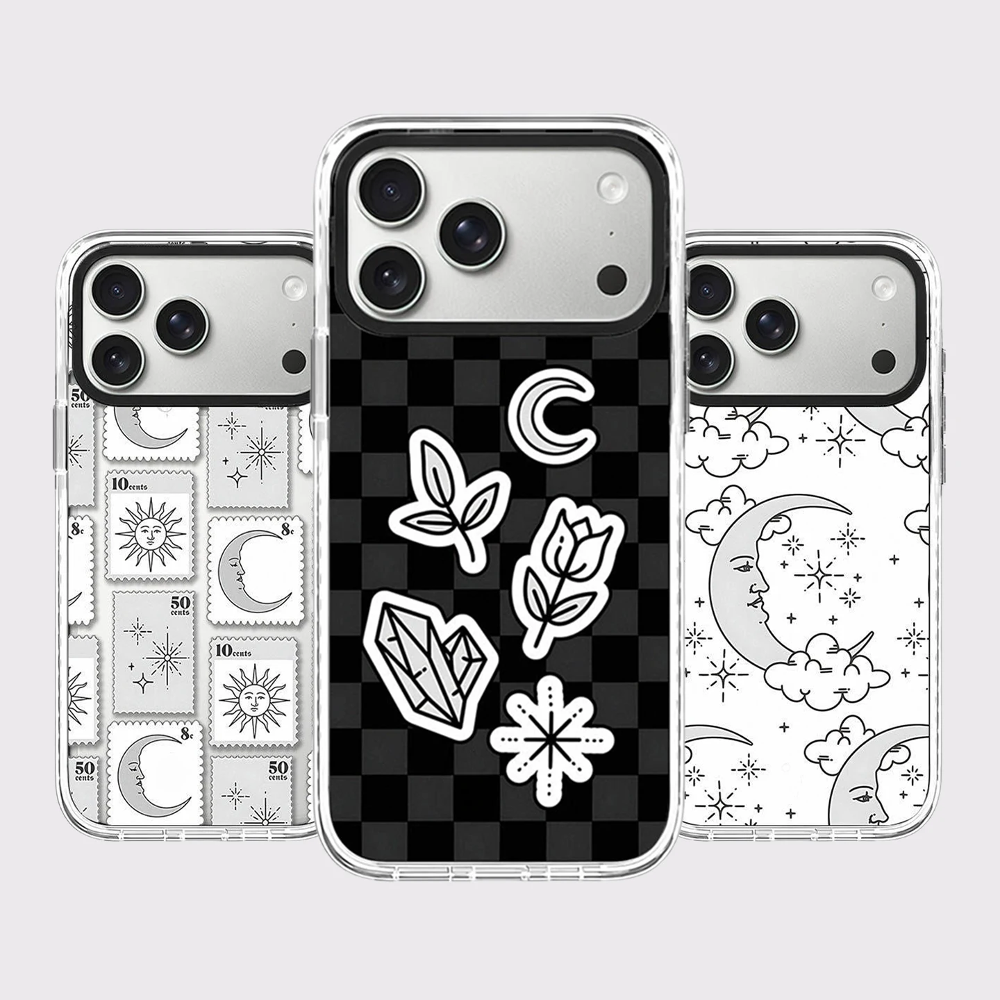

Sum Lunar Star White Border Magnetic Impact Phone Case Cover for IPhone 13 14 15 16 17 Pro Max Case for IPhone Air