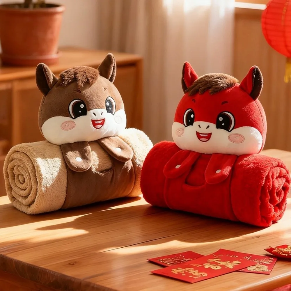 لينة الدافئة الحصان التميمة بطانية قطيفة مريحة رقيق رمي السنة الجديدة رمي بطانية الكرتون للطي الفانيلا بطانية السفر #1