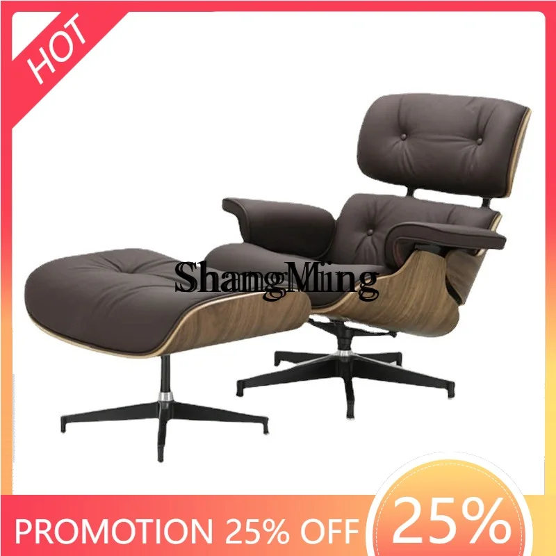 

ZYY high sense home living room recliner leather art leisure pedal single sofa boss turn chair