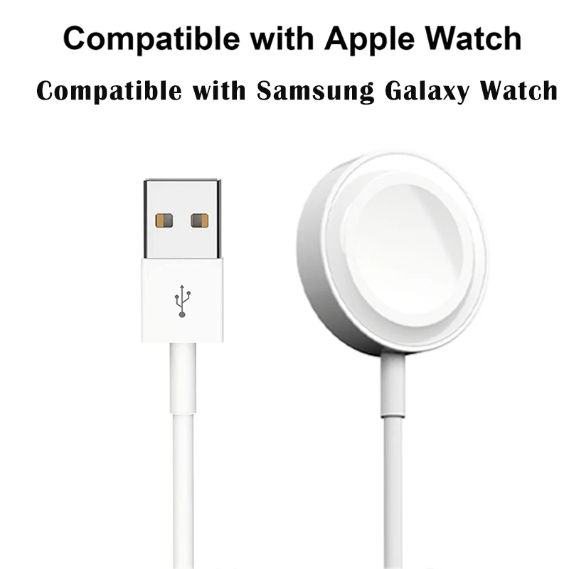 Watch Cable Wireless Charger For Apple Watch 9 8 7 6 5 4 For Samsung Galaxy Watch Cable Fast Charging Station Charging Cable