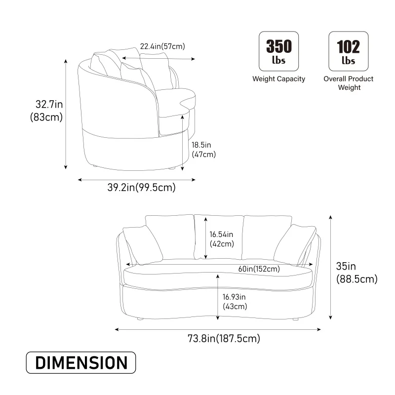 # Modern Sofas Living Room 2 Seater Sofa Comfortable Luxury Sectional Set Couch Beige Furniture For Bedroom