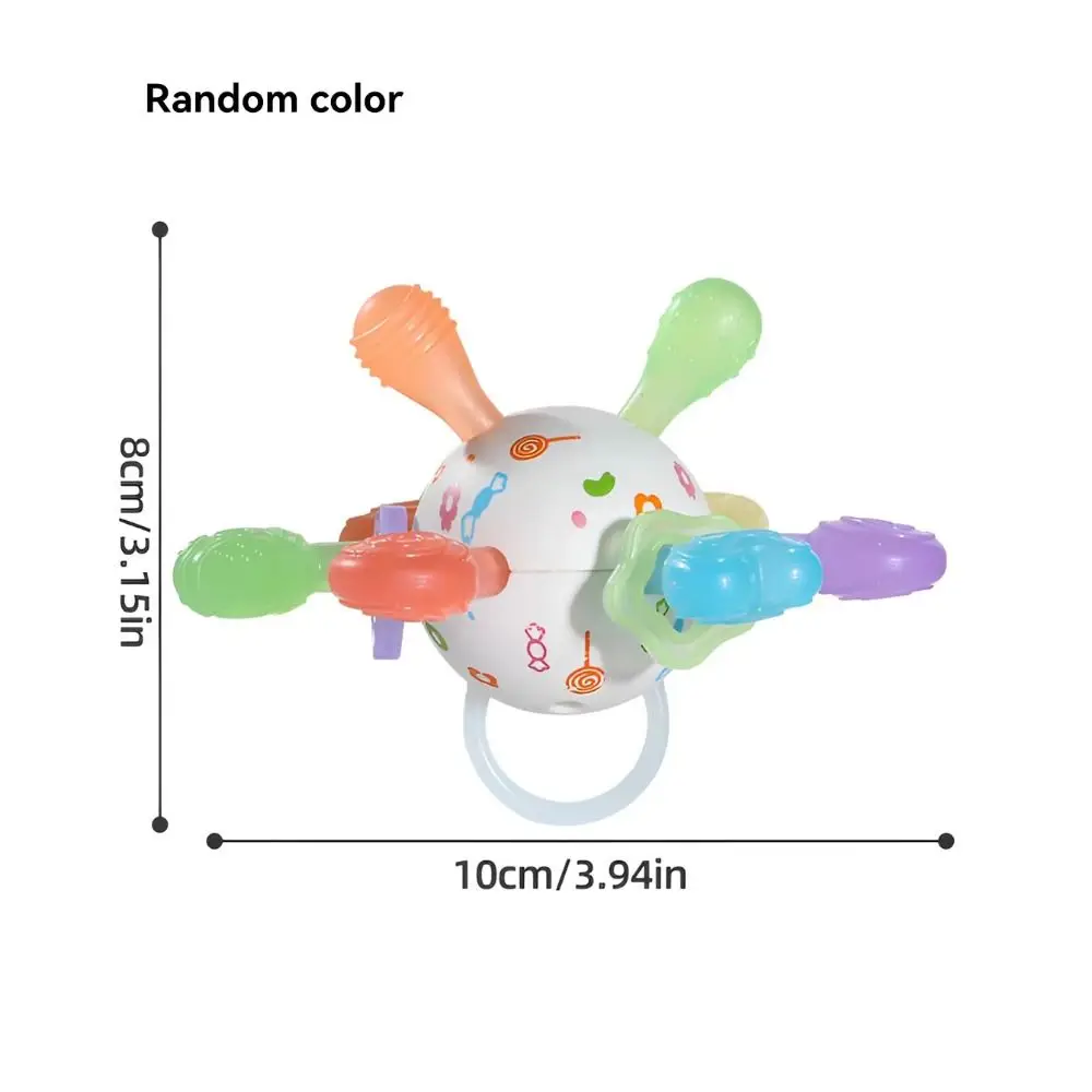 Food Grade Baby Rattles Toys Colorful BPA Free Early Educational Toy Safety Lead Free Multi-Sensory Baby Toy Grasping Activities