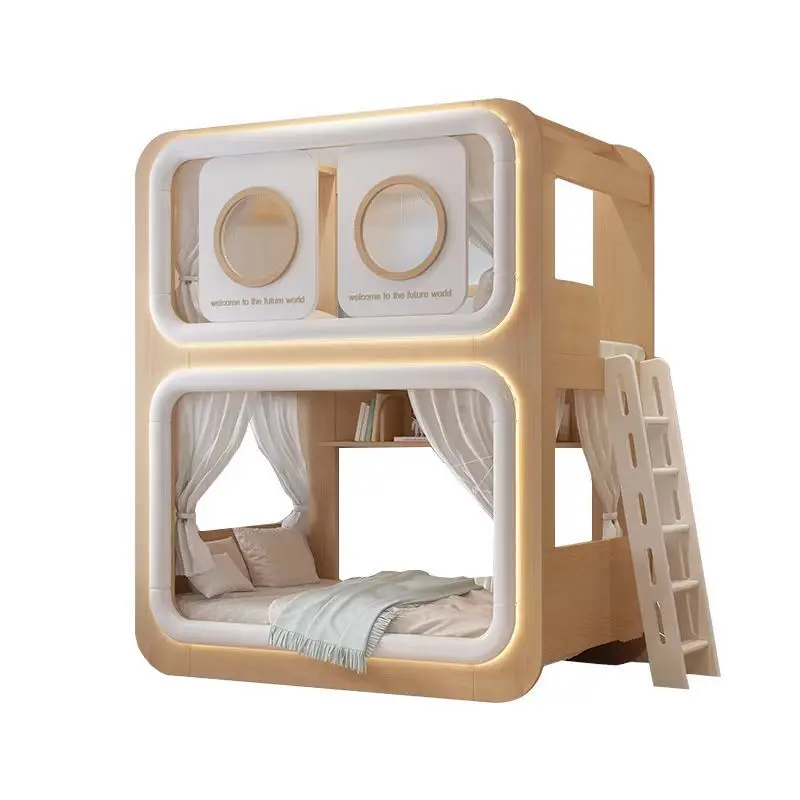

#@Factory OEM/ODM Wooden Multifunctional Wooden Double Bunk Beds With Stairs for Kids Bedroom Furniture