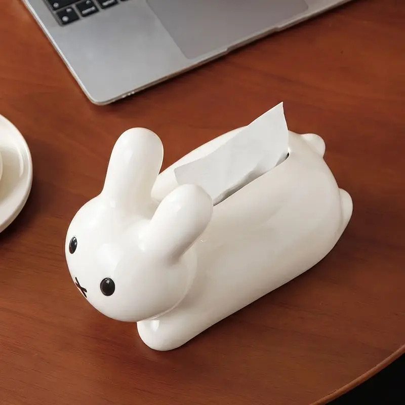 Anime Miffy Desktop Tissue Box Solid Color Cute Fun Design Napkin Holder for Dining Table Bedroom Living Room Coffee Table Decor view 2