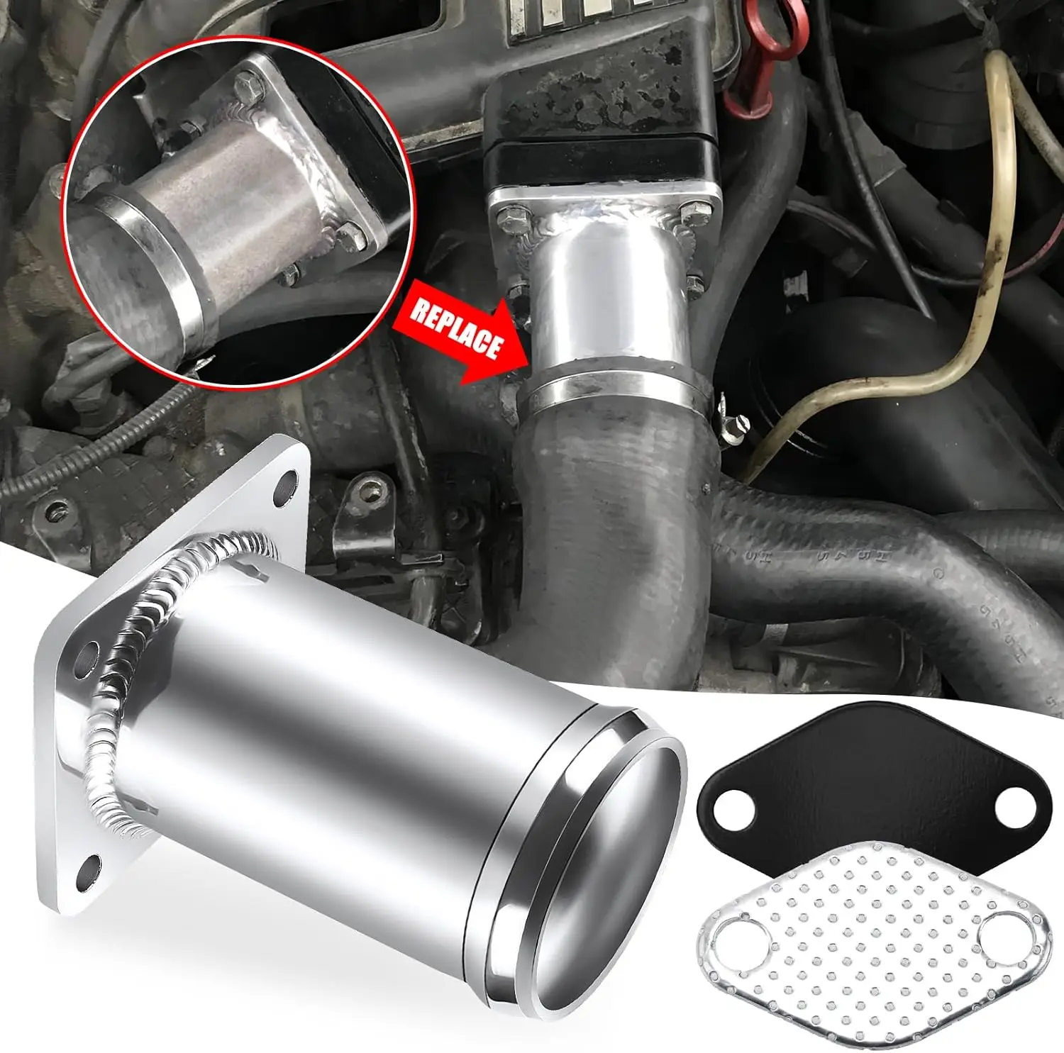 รถอลูมิเนียมวาล์ว EGR ชุดเปลี่ยนท่อสําหรับ BMW E46 E39 X5 E53 X3 E83 E38 E65 E46 318D 320D 330D 330Xd 320Cd 318Td 320Td