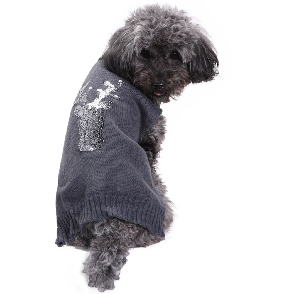 

Christmas Elk Pattern Pet Dog Sweater Size S Adorable Puppy Costume Warm Clothing for Walking Jogging Outdoor Activities Dog
