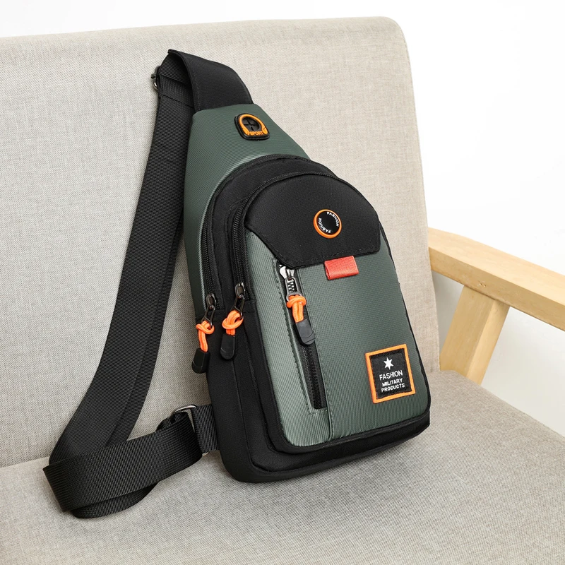 Shoulder Cross Body Sling Waterproof Multi Pockets Men\'s Crossbody Chest Bag