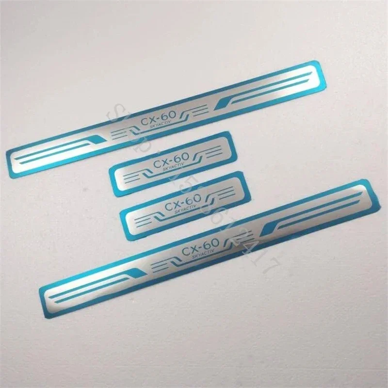 

Door Sill Protector Car Accessories Auto Threshold Scuff Plate Stickers Steel Pedal Trim Styling For Mazda CX-60 cx60 2022-2024