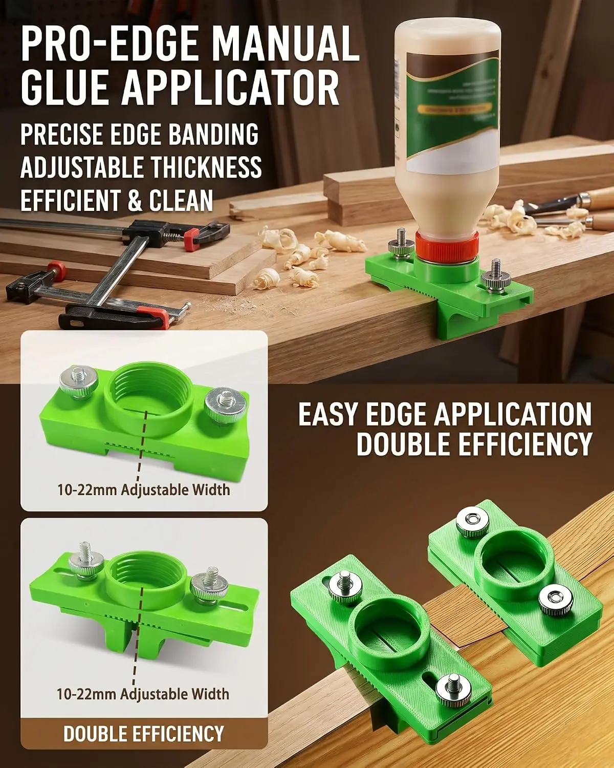 The new woodworking glue application tool can save over 30% of glue usage and is easy and quick to install. It can achieve a seamless fit for edge sealing in woodworking. This glue is suitable for use in the woodworking field.