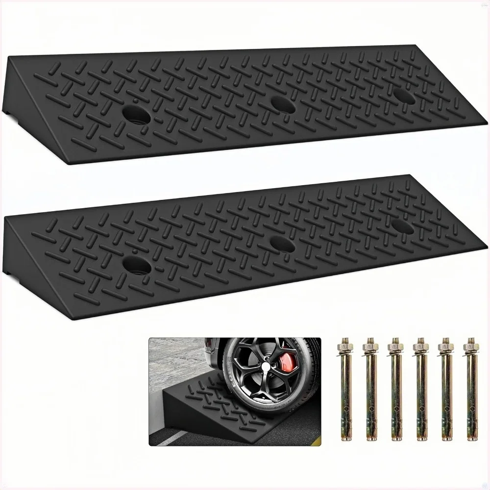 

2 шт. резиновые пандусы для проезда транспорта, 2 дюйма высота, 38,5 дюйма длина, 9,5 дюйма ширина, для подъездных путей, причалов, велосипедов, автомобилей, складов, мотоциклов, 2 дюйма высота