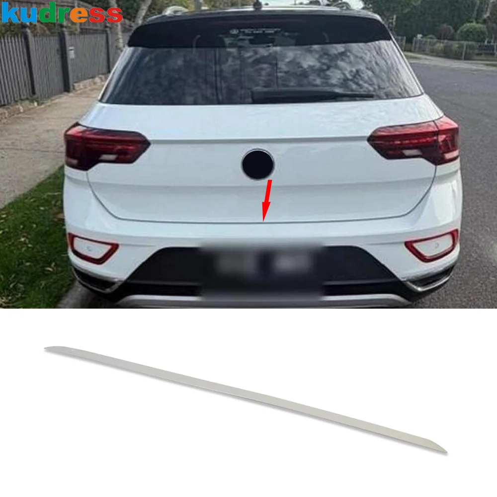 For Volkswagen VW T-Roc TROC 2017-2021 2022 2023 2024 Steel Rear Trunk Lid Cover Trim Tailgate Molding Strip Car Accessories