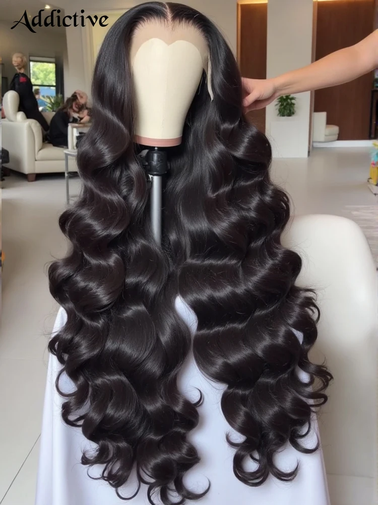 220% Body Wave 13x6 HD Transparent Lace Front Human Hair Wigs 30 40 Inch 13x4 Lace Frontal Water Wave 5x5 Closure Wig For Women