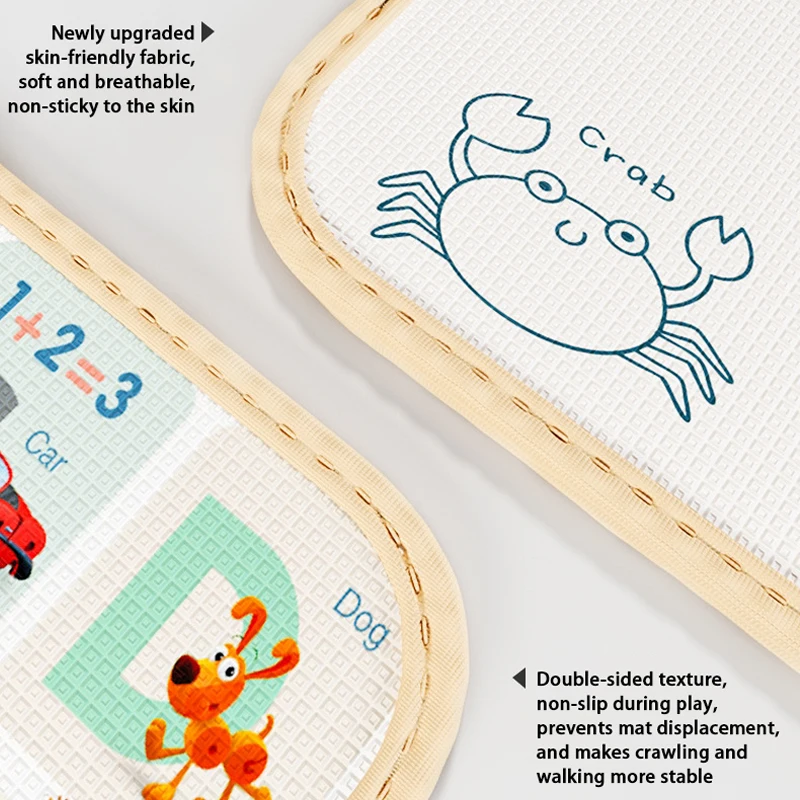 XPE سجادة لعب كبيرة غير قابلة للانزلاق صديقة للبشرة وقابلة للتنفس من القماش بساط لعب للأطفال قابل للعكس وسميكة وقابلة للدوران وسادة زحف للأطفال #6
