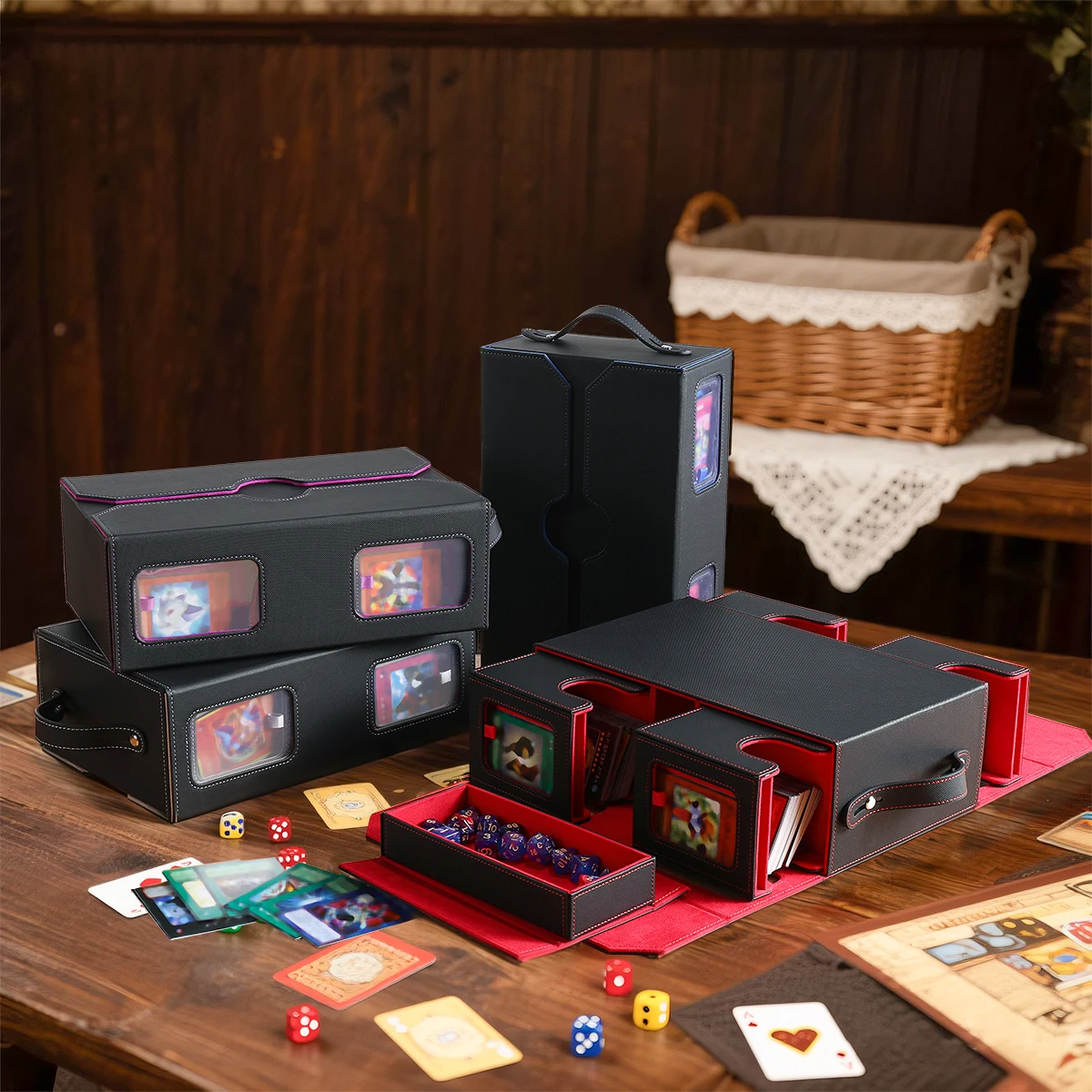 多機能収納ボックス、分類された収納、持ち運び、装飾機能を統合