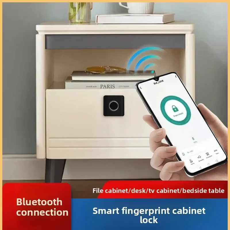 

DurableDrawer Fingerprint Embedded Bluetooth Lock File Cabinet Desk Smart Electronic Lock Bedside Table Password Lock