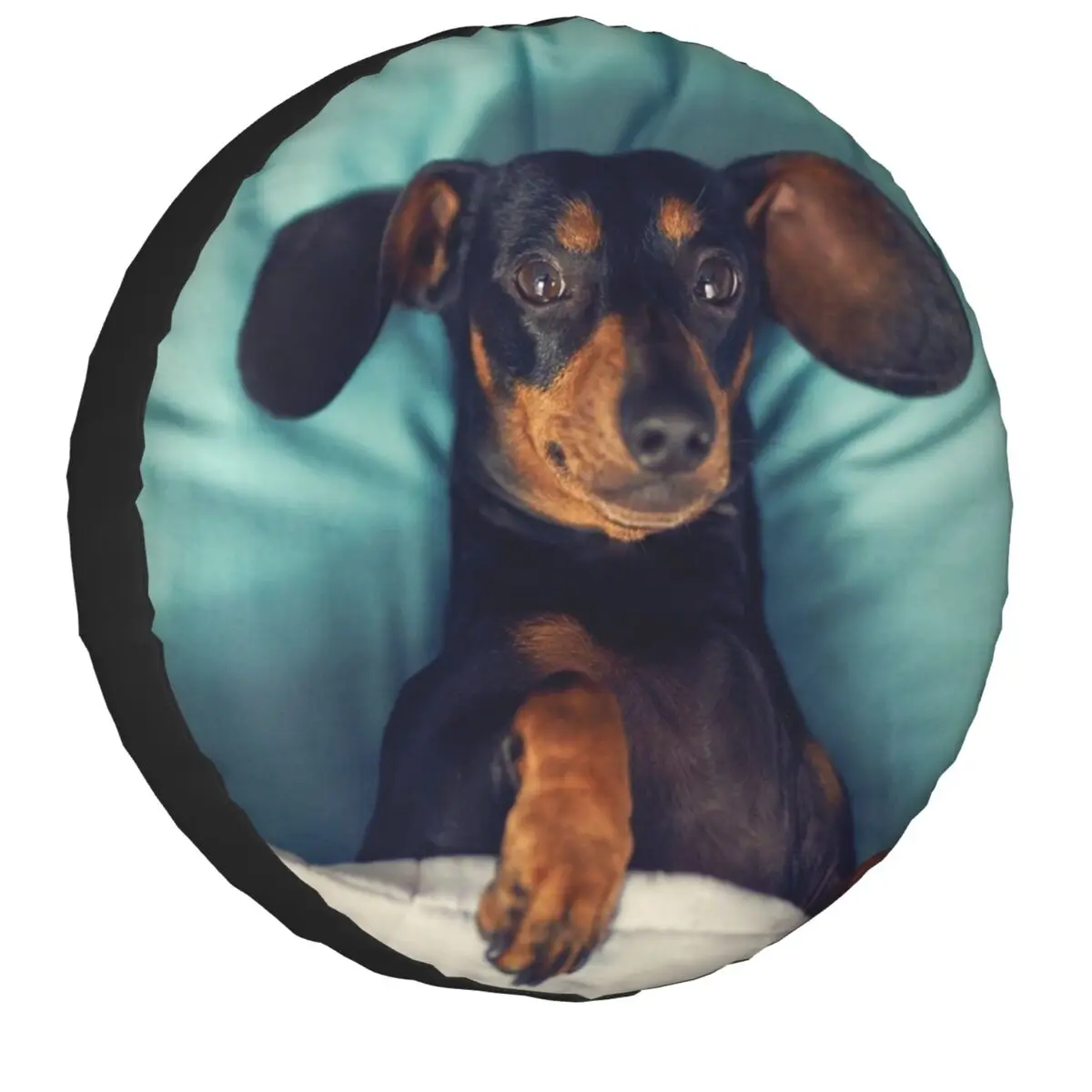 Custom Dachshund Spare Tire Cover for Jeep Wrangler Badger Sausage the Wiener Dog RV Car Wheel Protector 14-17 Inch