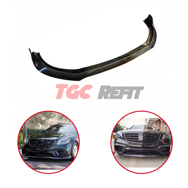 

Benz S Class W222 S63 AMG 2018 - 2020 Carbon Fiber Front Lip Spoiler Front Bumper Lip Chin Sport Edition Car Bumper Chin Guar