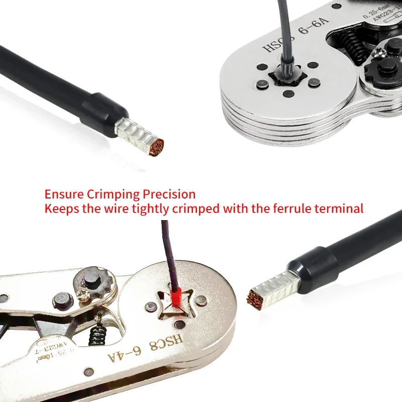 Tips Crimping Pliers HSC8 6-4/6-6 Press Pliers For Ferrule Sleeves Terminal Crimping Tools Wire Tube Terminals Crimper Repair