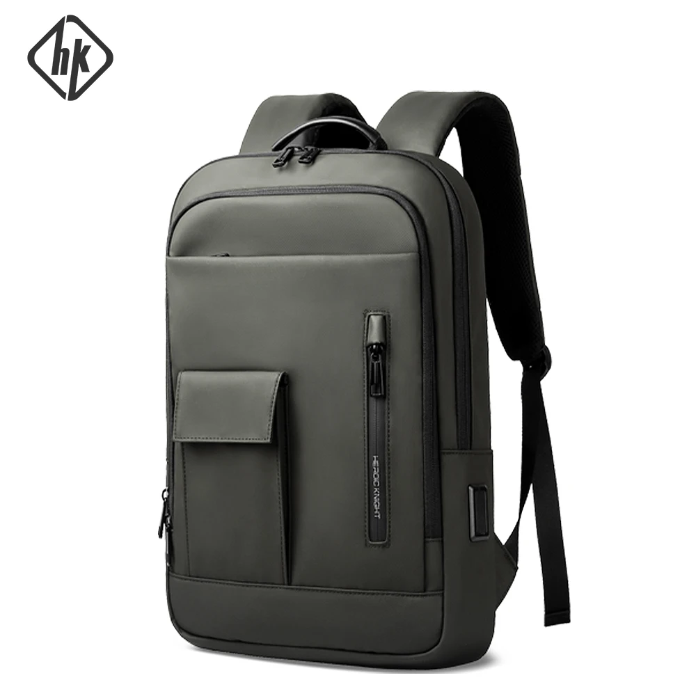 

HK Slim Men's Business Backpack 17.3 inch Laptop Bag with USB Lightweight Travel Notebook Backpack Waterproof School Bag for Men