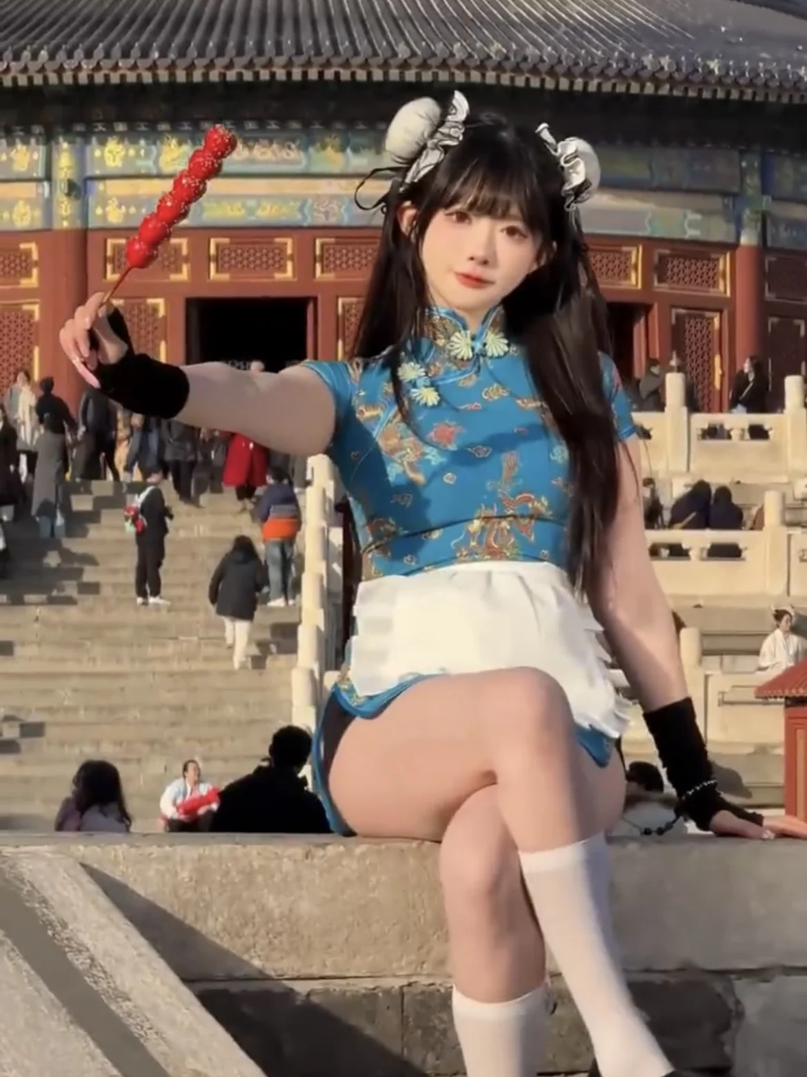 Novo chinês Sle Dr loween Cisas Cosplay orm Maid Saia Lolita Conjunto ort gola redonda baixa...