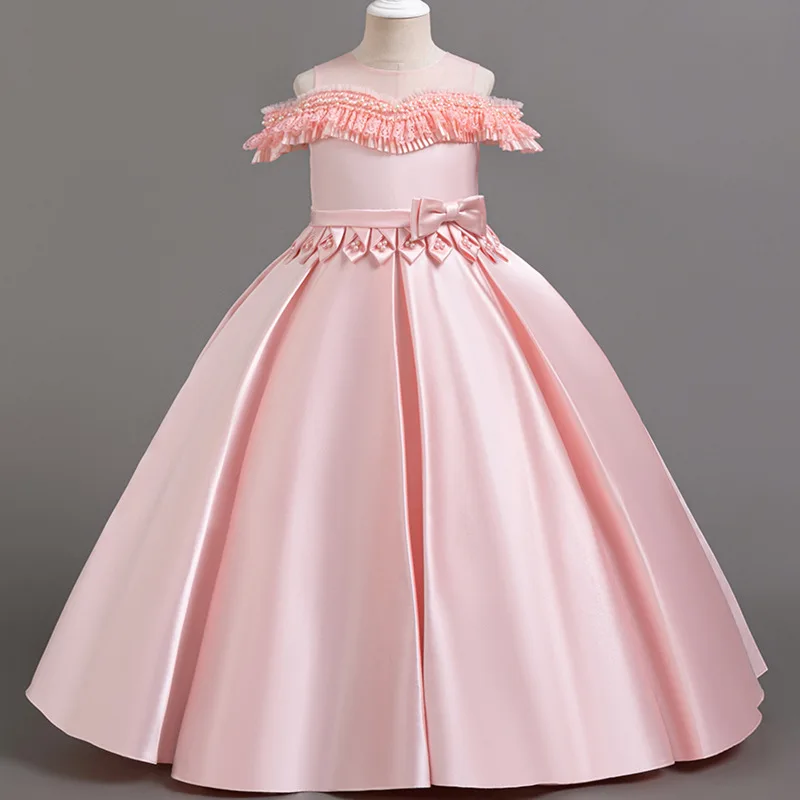 Girl Party Dresses Princess First Communication Girls Long Dress for Wedding Gown 4-12 Years