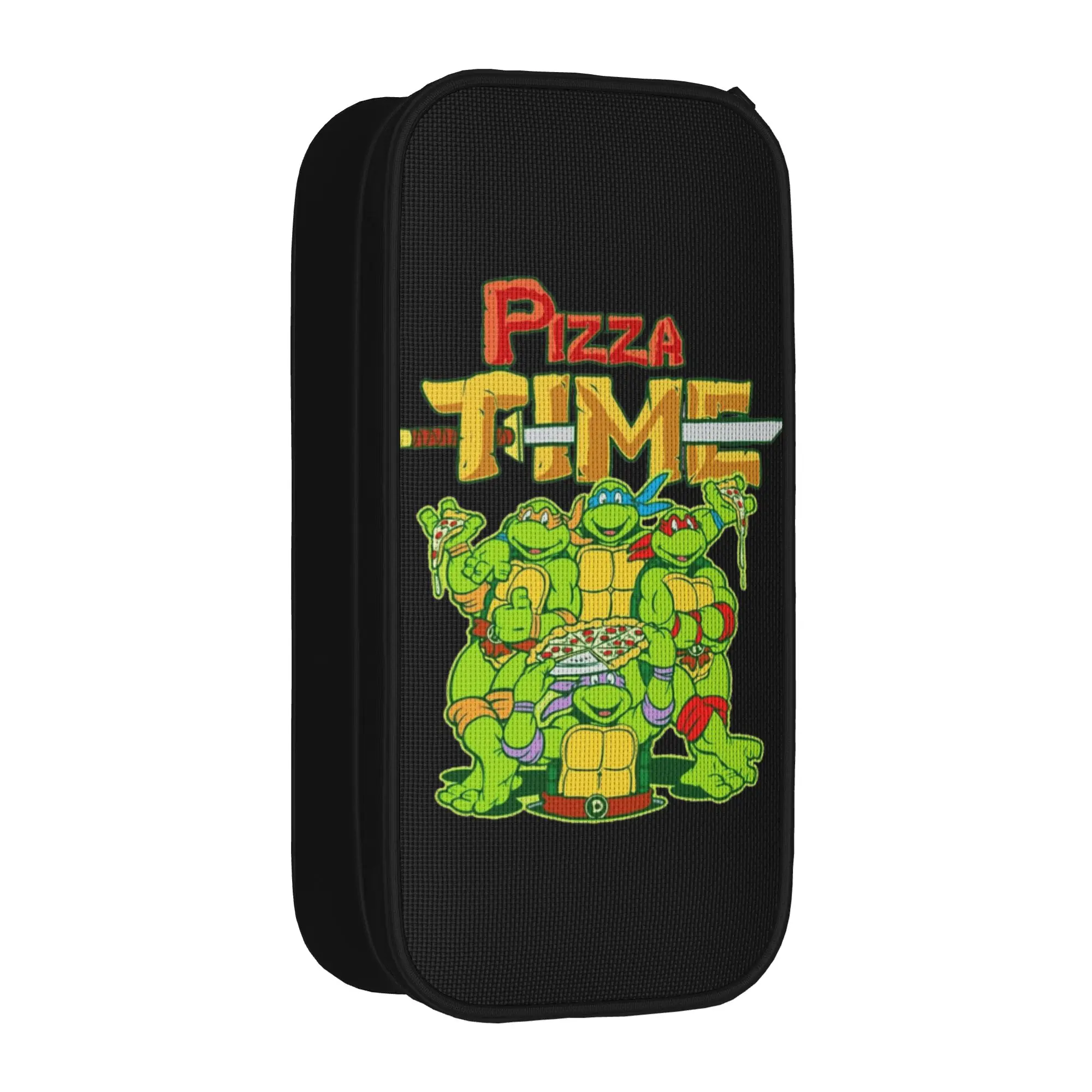 Creative TMNT T-Turtles  Pizza Time Pencil Case Pencil Pouch Pen for Student Big Capacity Bags School Supplies Zipper Stationery