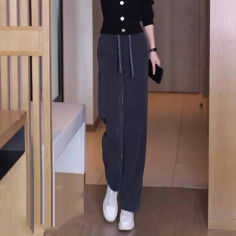 

Узкие широкие брюки женские осень-зима бархатные драпированные вельветовые прямые брюки женские