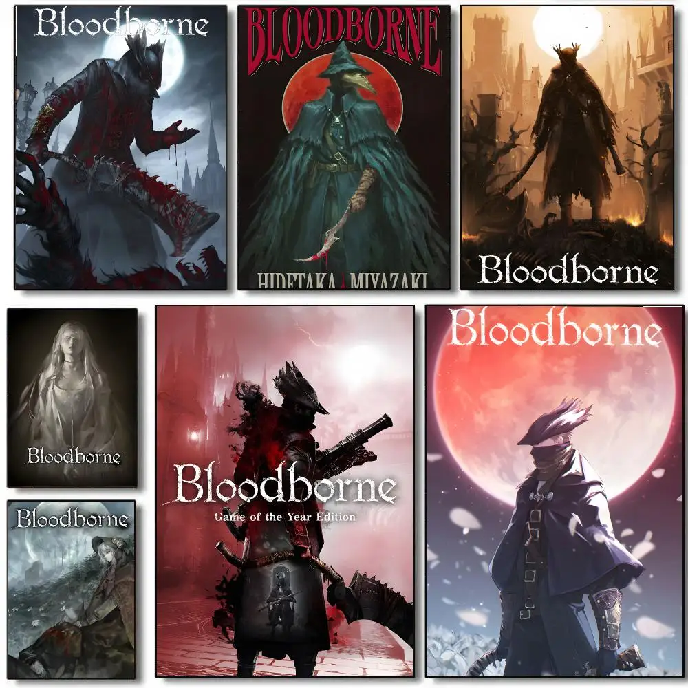 Video Game B-Bloodborne Poster HD Waterproof Aesthetic Wall For Home Decor Trendy Durable Easy To Apply Art