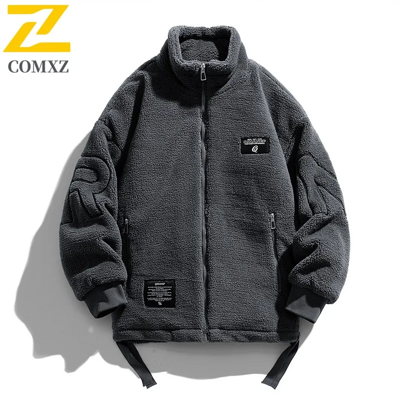 

COMXZ Men's Bread Jacket Korean Trend Street Shooting Warm Texture Business Trip Winter Jacket Leisure Comfort Fit Fleece Coat